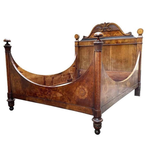 Antique Double Bed in Walnut, 1800 For Sale - Image 4 of 6