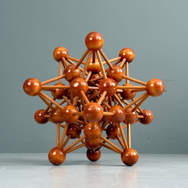 Brown Wooden Atom Model, Holland, 1960s For Sale - Image 8 of 8