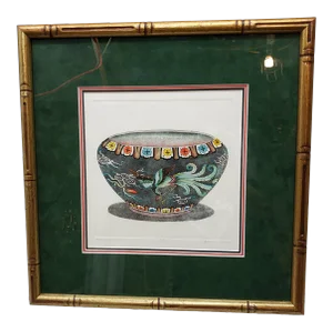Vintage "Chinese Bowl Ii" Dan Mitra Frame Signed & Numbered Print