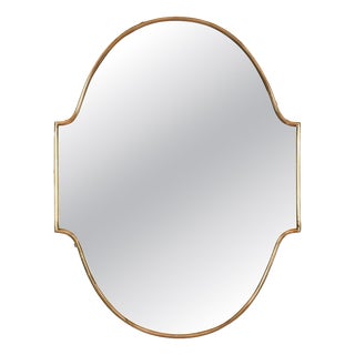 Small Vintage Italian Brass Shield-Shaped Mirror by Gio Ponti, 1950s For Sale