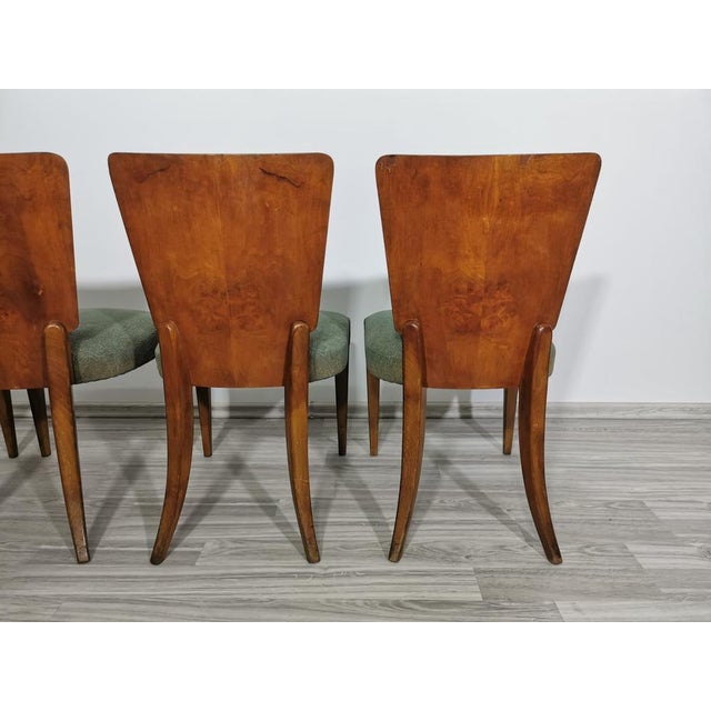 Textile Art Deco Dining Chairs by Jindrich Halabala, 1940s, Set of 4 For Sale - Image 7 of 15