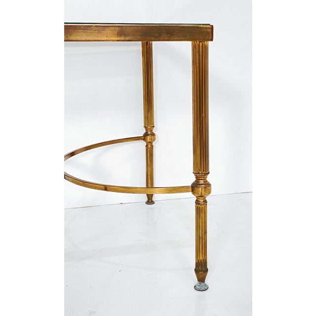French Modern Square Cocktail or Coffee Low Table of Brass With Glass Top For Sale - Image 9 of 9