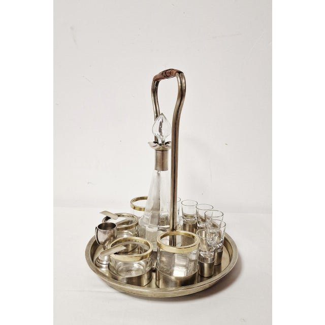 Art Deco Glass Liquor Set with Wicker Handle, 1920s, Set of 13 For Sale - Image 15 of 15