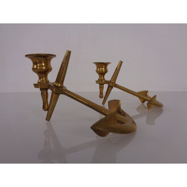 1960s Maritime Anchor Candlesticks in Brass, Germany, 1960s, Set of 2 For Sale - Image 5 of 18