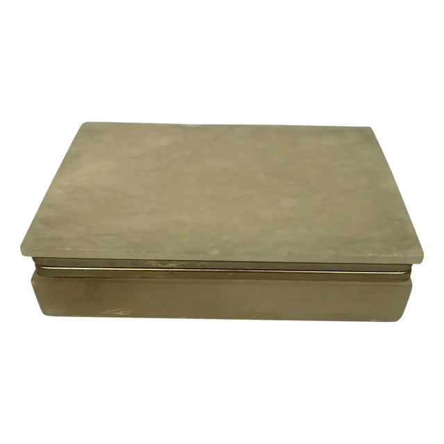 Vintage Mid-Century Italian Onyx & 24k Gold-Plated Brass Box by g.s.e., Signed “Oro k.24” For Sale
