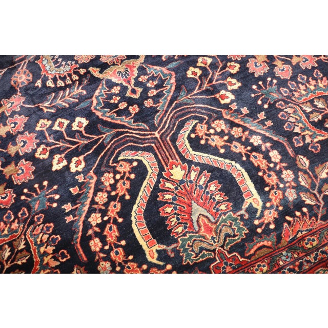 Persian Navy Sarouk Ferehan Rug rug no.j5088 For Sale - Image 3 of 13