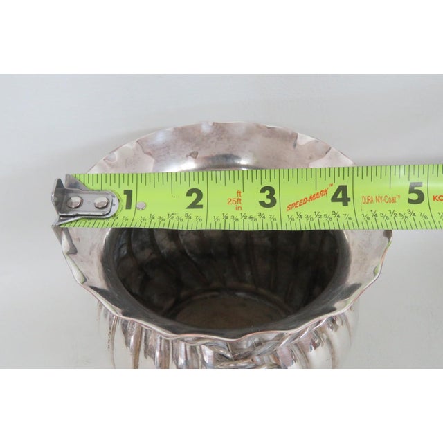 Silver Plated Cachepot Rose Bowl Round Fluted Flower Vase Ruffle Rim 5072b For Sale - Image 10 of 10