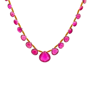Vintage Gia Certified 120 Carat Pear-Shape Pink Rubellite Tourmaline Necklace