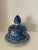 1970s Vintage Blue and White Hand Painted Chinoiserie Ceramic Table, Post or Lamp Finial- Set of 2 For Sale - Image 5 of 9