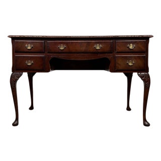 Antique English Mahogany Writing Table, 1920 For Sale
