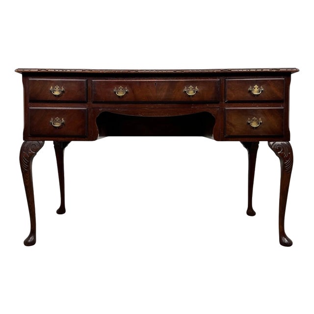 Antique English Mahogany Writing Table, 1920 For Sale