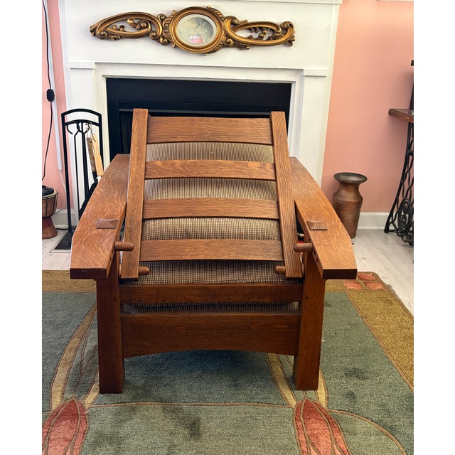 1980s Morris Bow Arm Chair by Stickley For Sale - Image 6 of 7