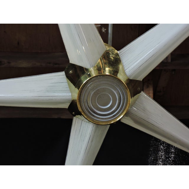 1950s Mid Century Modern Lightolier Starburst Claremont Chandelier, Brass & Glass For Sale In Philadelphia - Image 6 of 10