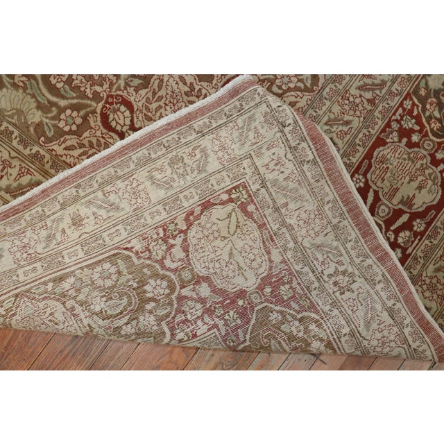 Antique Zabihi Collection Elegant Oversize Brown Persian Tabriz Carpet For Sale In New York - Image 6 of 13