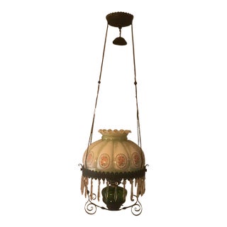 Early 20th Century Retractable Hanging Kerosene Lamp For Sale
