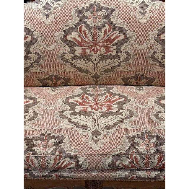 19th Century Italian Walnut Settee With Scrolled Arms For Sale - Image 16 of 17