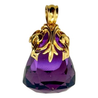 Antique Art Nouveau 14k Gold & Amethyst Fob, Circa 1900 For Sale