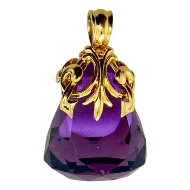 Antique Art Nouveau 14k Gold & Amethyst Fob, Circa 1900 For Sale