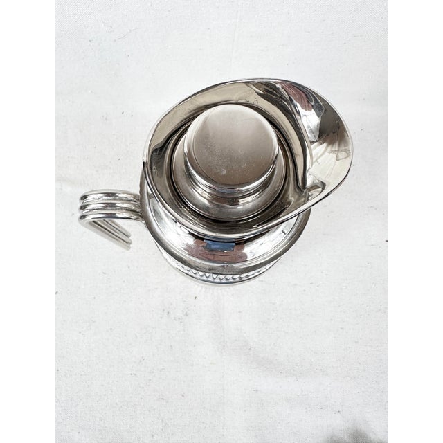 Christian Dior Mid-Century Christian Dior Modernist Ribbed Silver Thermal Carafe For Sale - Image 4 of 14