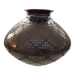 Mata Ortiz Blackware Seed Pot For Sale