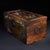 A beautifully crafted Chinese rectangular box, likely made of Huali (rosewood). The box features a hinged lid with brass...
