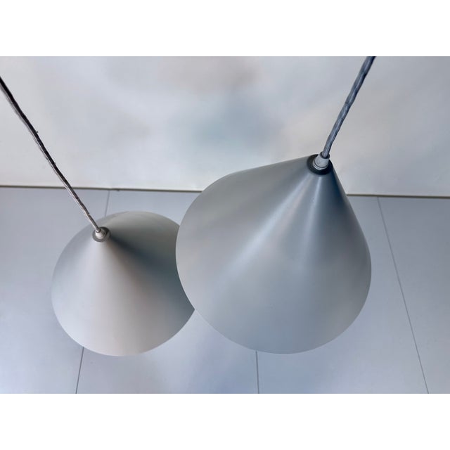 Mid-Century Modern Early Edition Model Billard-Pendel Aluminum Hanging Lamps from Louis Poulsen, 1980s, Set of 2 For Sale - Image 3 of 18