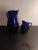 1980s 1980s Signed Mexican Blown Art Glass Pair of Cobalt Blue Pitchers- Set of 2 For Sale - Image 5 of 7