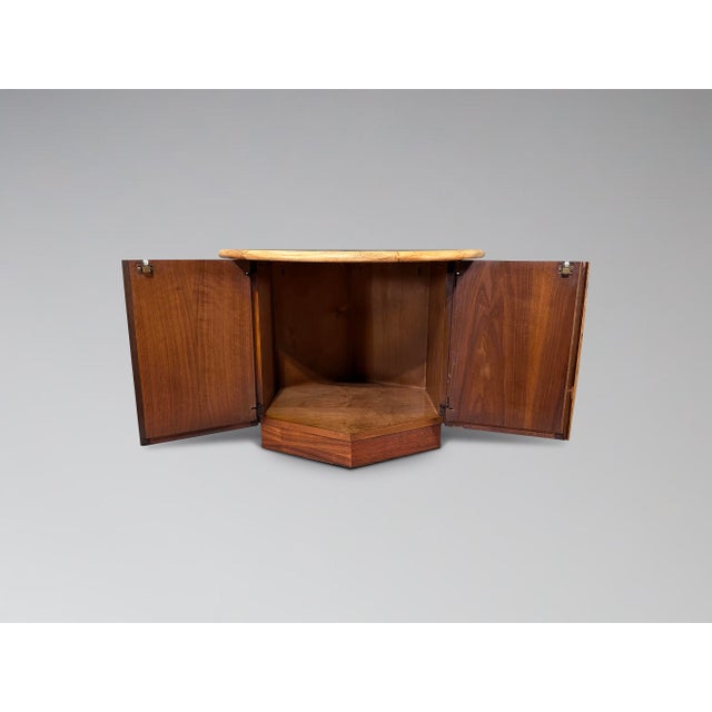 Restored Lane Acclaim Drum Table Round Hexagon Side End Table Storage Cabinet For Sale - Image 14 of 14