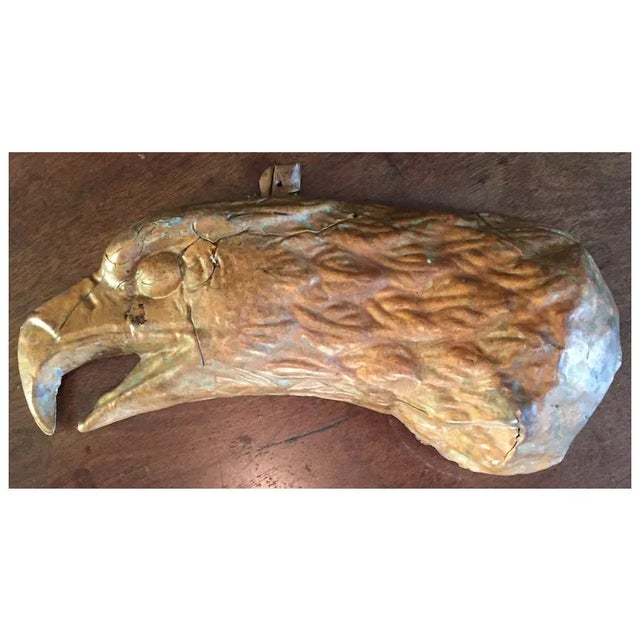 Antique 19th C. Hammered Copper Eagle Head Weathervane Fragment For Sale - Image 4 of 11
