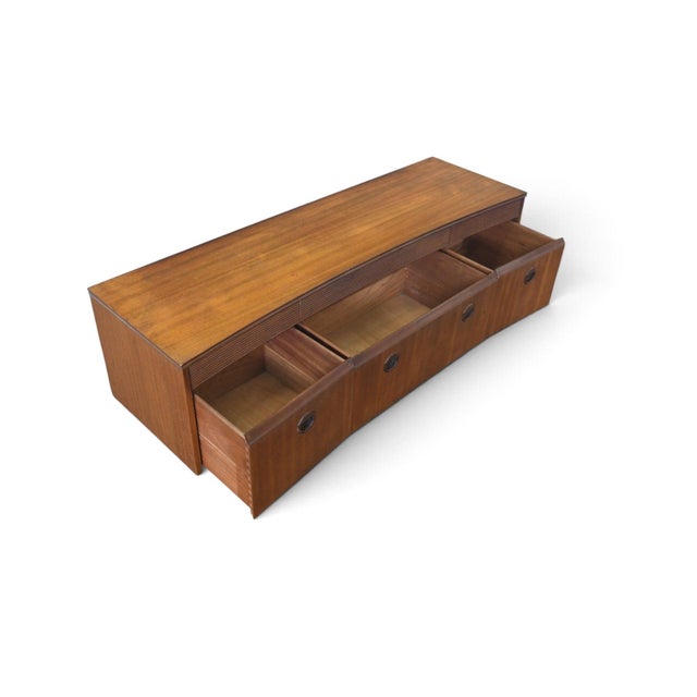 Mid 20th Century Bow Front Mahogany + Rosewood Dresser by Elliotts of Newbury, Attributed For Sale - Image 10 of 10