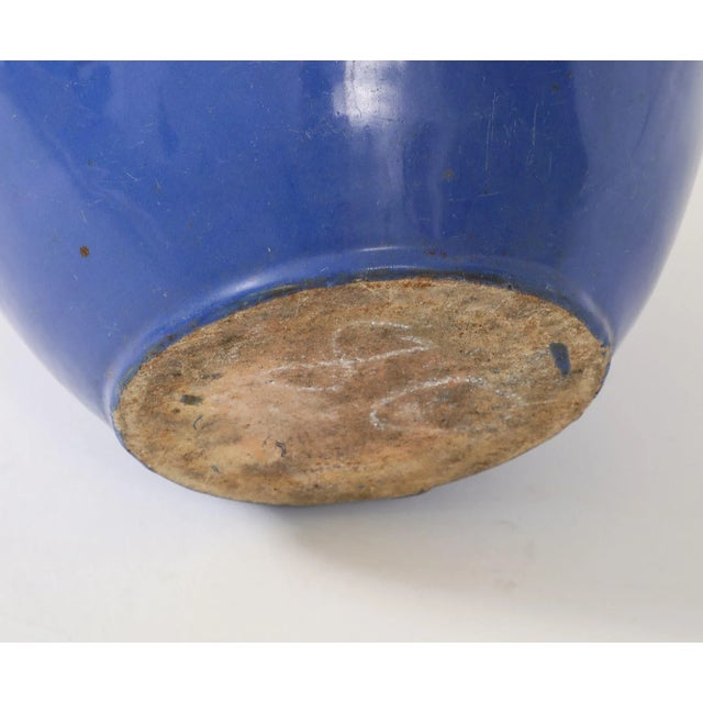 Blue Blue Pottery Urn With Handles, France Mid 20th C. For Sale - Image 8 of 11