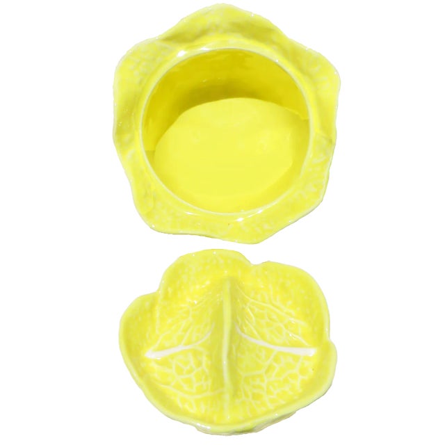 Mid 20th Century Portuguese Trompe l'Oeil Majolica Cabbage Lidded Bowls / Mini-Tureens, Set of 6 For Sale - Image 5 of 6