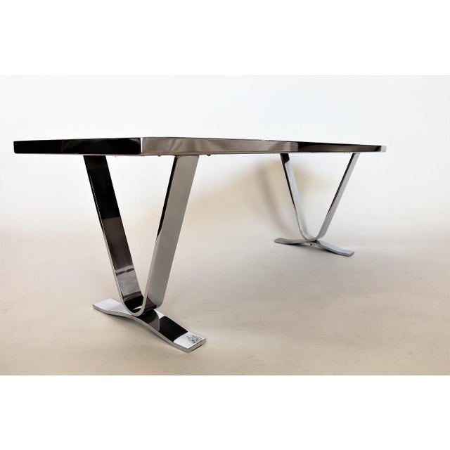 Mid-Century Mosaic Coffee Table with Abstract Pattern and Chrome Base, 1970s For Sale - Image 6 of 16