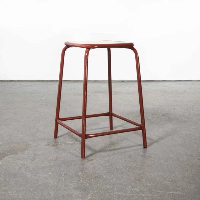 French Dark Red Laboratory Stool, 1970s For Sale - Image 9 of 9