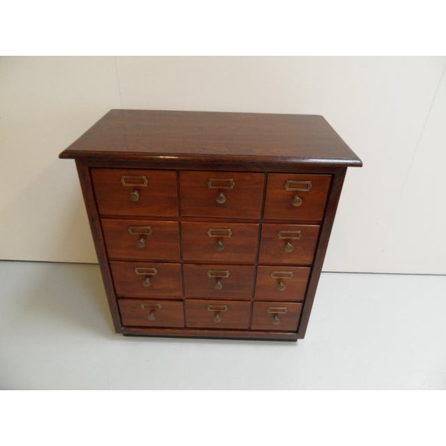 Vintage Dutch Filing Cabinet with Drawers, 1930s For Sale - Image 4 of 12