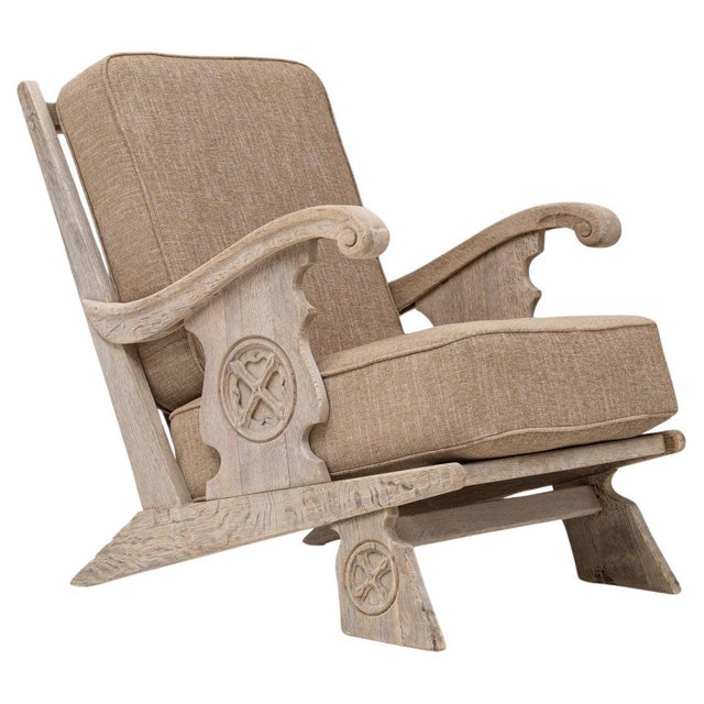 20th Century French Oak Armchair With Upholstered Seat And Back For Sale - Image 15 of 18