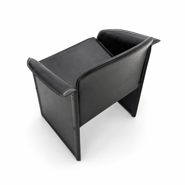 1980s Vintage Black Leather Chair, 1980s For Sale - Image 5 of 9