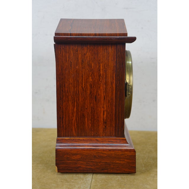 Antique Seth Thomas Dana Burl Walnut Adamantine Mantel Clock 11" For Sale - Image 17 of 17