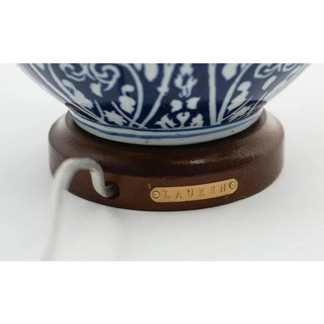 Large Blue and White Ceramic Table Lamps from Ralph Lauren, Set of 2 For Sale - Image 3 of 8