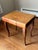 Mid-Century Modern Small Leather Top, Cherry Coffee Table, Louie the XV Revival / Cabriole Legs / Gold Embossed Leather Top, Intricate Gold Marquetry, 1950-60’s For Sale - Image 3 of 12