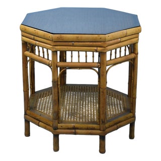Small Brighton Style With Cane Side Table For Sale
