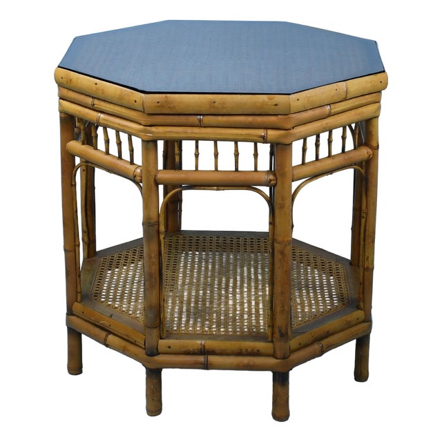 Small Brighton Style With Cane Side Table For Sale