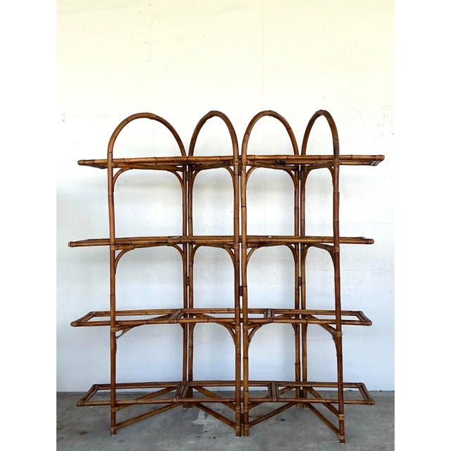 Vintage Bent Rattan Arched Etagere For Sale In West Palm - Image 6 of 12