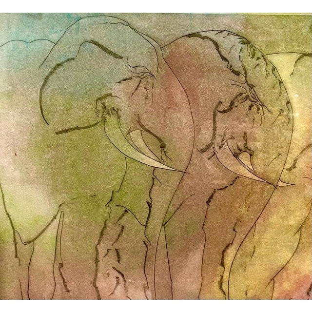 1970s Stanley Boxer Stanley Boxer Aquatint Intaglio Etching Elephant Herd Abstract Expressionist 1979 For Sale - Image 5 of 12