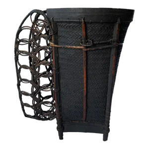Vintage Rattan Basket Dayak Tribe Hand-Woven From Kalimantan, Borneo