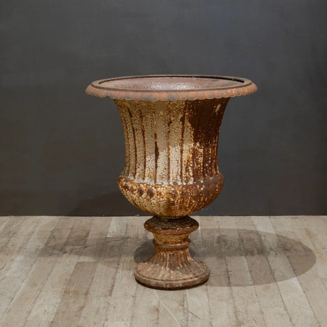 Late 19th Century Large Antique Cast Iron Garden Urn For Sale - Image 5 of 8