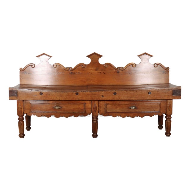 Antique French Butchers Block For Sale