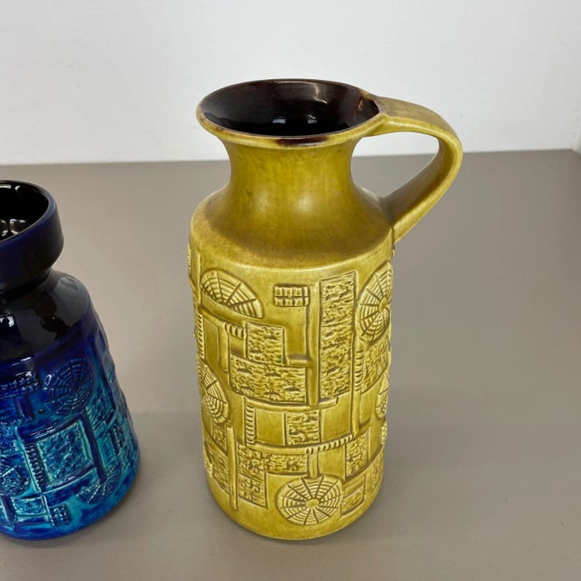 Fat Lava Op Art Pottery Vases from BAY Ceramics, Germany, 1970s, Set of 2 For Sale - Image 11 of 18