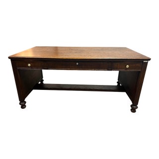 1910s Antique Wood Lawyer's Desk For Sale