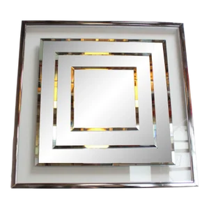 Vintage Postmodern Mitre Joint Graduating Glass Mirror